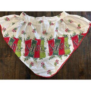 Vintage Half Apron Christmas NOEL Red White Green